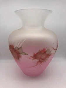Large Vintage Mid Century Ambient Satin Splash Art Glass vase,  Zwiesel, Germany - Picture 1 of 4