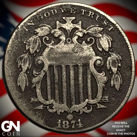 1874 Shield Nickel  Q5246 Cover