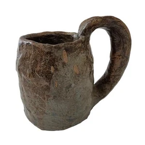Hand Thrown Studio Art Pottery Chunky Clay Mug Glaze Primitive Stoneware Planter - Picture 1 of 6