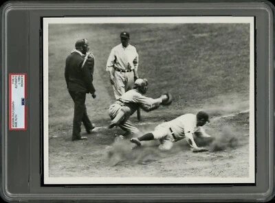 BABE RUTH SLIDING INTO HOME ORIGINAL TYPE IV PHOTO CIRCA 1932 AUTHENTIC 8X10 PSA - Image 1 of 4