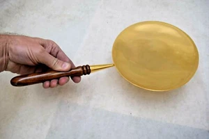 Vergoldetes Kirchenkommunion Patent mit Holzgriff (#56) + Kelch Co. - Bild 1 von 9