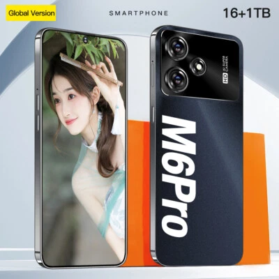 NEW M6 Pro Smartphone 16+1TB 7.3'' Android 13 Unlocked 50+108MP 8000mAh Dual SIM - Image 1 of 4