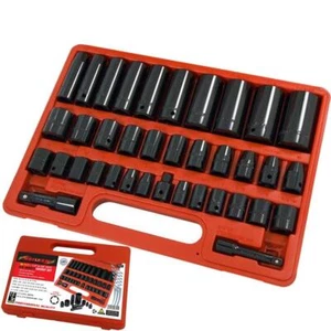Neilsen 38 Stck. Metrisch SAE Schlagschrauberbuchsen 8-24 mm 3/4"" 1/2"" Antrieb Steckschlüsselsatz - Bild 1 von 3