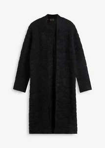 Strickmantel mit Wollanteil Gr. 40/42 Schwarz Damen Langarm Long-Mantel Neu - Bild 1 von 1