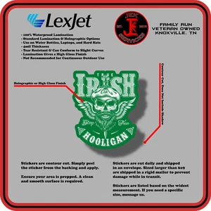 Irish Hooligan Waterproof Sticker Decal for Water Bottles & Laptops - Picture 1 of 4