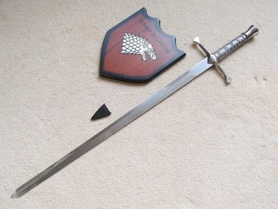 S5278 RÉPLICA DE PELÍCULA AGUJA ESPADA DE ARYA LOBO AUSTERO CON MONTAJE EN PARED 34,8" Foto 1 de 4