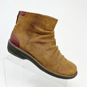 Clarks Artisan Avington Swan Ankle Boots Brown Leather Size 7 Back Zipper - Picture 1 of 12