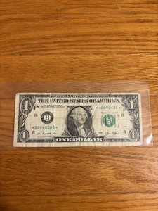 H00040686* Low Serial Number $1 Star Note Series 2013 5 Digit Fed US Currency PA - Picture 1 of 6