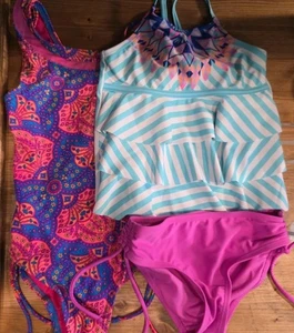 2er Set Mädchen Badeanzüge Größe 6 Justice 2-teilig & Wave Zone 1-teilig  - Bild 1 von 14
