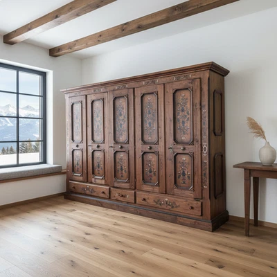 Voglauer Anno 1700 Schrank Bauernschrank Schlafzimmer Kleiderschrank braun antik - Bild 1 von 4