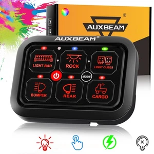 Auxbeam RGB 6 Gang Switch Panel RA60 Momentary Toggle Pulsed for Truck Boat UTV - Imagen 1 de 12