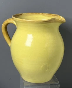 Evans ( Brown ) Pottery Handmade Yellow & Brown Pitcher 8” Arden, North Carolina - Picture 1 of 5