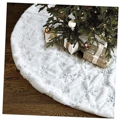 Falda blanca de árbol de Navidad de 30 pulgadas - para copo de nieve de árbol de Navidad de 4 pies 5 pies 30 pulgadas Foto 1 de 4