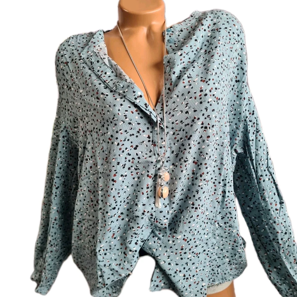 Tom Tailor Bluse Tunika Langarm Damen blau weiß meliert (6 158) NEU - Bild 1 von 4