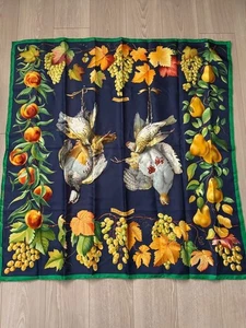 HERMES Carre 90 Seide 100% Schal Mulchfarben Fructidor - Bild 1 von 11