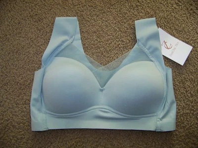 Sujetador Zen Chic Zenchic Sin Costuras Sexy Push Up Inalámbrico Moda Sujetador Medio Azul Gris Foto 1 de 4