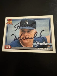 Stump Merrill Signed 1991 Topps #429 Baseball Card Yankees Autograph - Picture 1 of 2