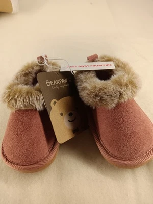 Bearpaw Brand Booties for 0-6 Months Baby Faux Fur Lined Top. Pink. - Image 1 of 4