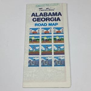 TravelVision Alabama Georgia Road Map Detailed Index Points of Interest - Imagen 1 de 2