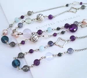 David Jurman * Elemente Perle Amethyst Topas Multi Stein Halskette - 39" - makellos! - Bild 1 von 6