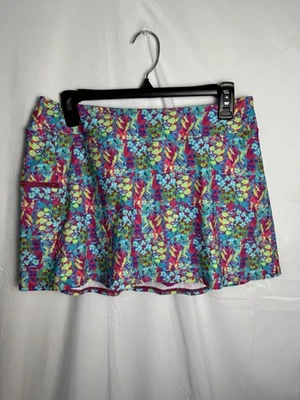 Sunsets 14 Pink Blue Multi Color Sporty Swim Skirt With Shorts - Image 1 of 4