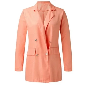 Double Breasted Gold Button Blazer Coat Jacket Size Small Lightweight - Picture 1 of 10