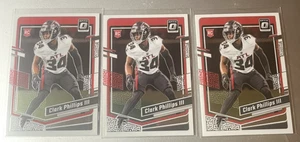(3) 2023 Panini Donruss Optic Card Lot - #8 Clark Phillips III (RC) Falcons - Picture 1 of 1