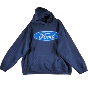 Mens Navy Blue Ford Oval Logo Hoodie Sweatshirt Large Size xxl - Picture 1 of 7