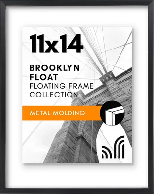 Marco flotante de aluminio Americanflat 11X14 con vidrio resistente a roturas  Foto 1 de 4