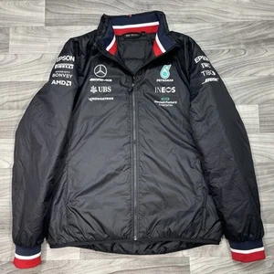 Mercedes AMG F1 Racing Jacket Men L Team Staff Formula One Team Full Zip Puffer - Picture 1 of 7