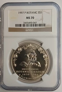 1997 P Botanic Garden Commemorative Silver Dollar NGC MS 70 - Picture 1 of 9