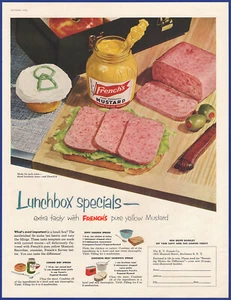 Vintage 1953 FRENCH'S Mustard Condiment Ephemera Kitchen Ephemera 50's Print Ad - Picture 1 of 1