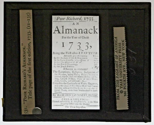MLS - #531 Poor Richard's Almanack Title Page 1st Edison 1733 MLS287 - Picture 1 of 2