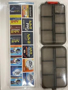 Pill Organizer Medicine Labels Travel Daily Pill Container Gray Purse Organizer - Picture 1 of 4
