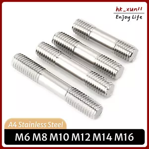 Double End Threaded Stud Bar Rod Bolts 316 (A4) Stainless Steel Screws M6 - M16 - Picture 1 of 85