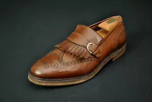 Salvatore Ferragamo Tramezza Brown Leather Kiltie Loafers Shoes 10.5 EE Wide - Picture 1 of 8