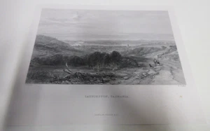 Launceston, Tasmania - John Skinner Prout - Antique Black & White Print - 1800s - Picture 1 of 8