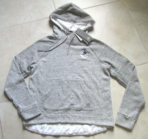 NEW Adidas NHL Vancouver Canucks Hockey Hoodie WOMENS S Gray SAMPLE Cover