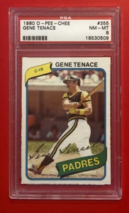 1980 O PEE CHEE GENE TENACE #355 PSA 8 Graded Baseball Card SAN DIEGO PADRES OPC - Picture 1 of 3