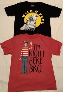 Boys Where's Waldo & Wild And Free Novelty T-Shirt Size XXL (18) - Picture 1 of 3