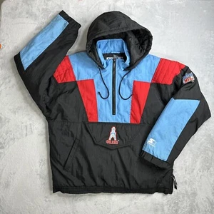 VTG 90s Starter Pro Line Authentic Houston Oilers Hoodie Jacket Unisex M 1/4 Zip - Picture 1 of 23