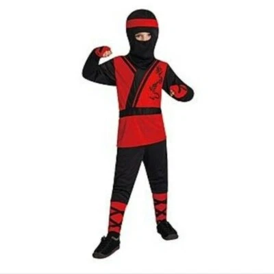 Костюм для Хэллоуина Totally Ghoul Kids Красный Ниндзя Красный Черный Средний Новый - Изображение 1 из 4