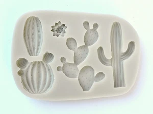 CACTUS MOLD, Fondant Mold, Mexican Fiesta Cake Decor, Chocolate Treats Mold, - Picture 1 of 1