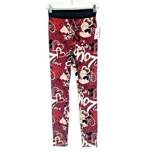 Pantaloni leggings stampa cuore San Valentino graffiti attivi bambina nuovi con etichette materiale taglia small - Foto 1 di 6