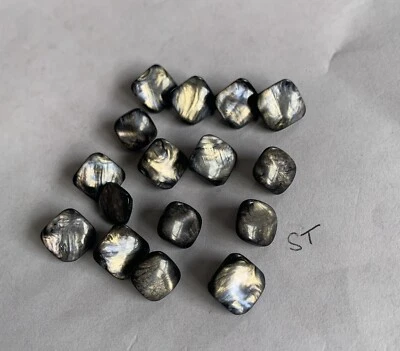 50 x Small Pearl Marble Grey Stone Slate Marbled Shank Buttons 10mm - Image 1 of 4