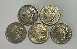 Lot of Five Cull 1921 $1 Morgan Silver Dollars