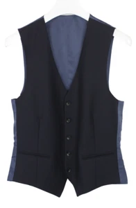 SUITSUPPLY Ferrara Waistcoat Men's UK 38L Button Up Wool Blue Vest - Picture 1 of 8