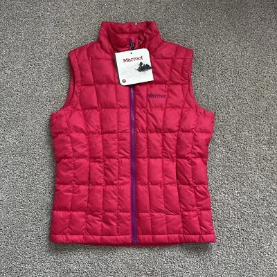 Marmot девочки размер средний 8-10 ярко розовый вниз жилет новый - Изображение 1 из 4