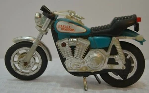 Motocicleta de juguete vintage verde azulado Harley Davidson Matchbox de colección década de 1980 - Imagen 1 de 6