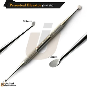 Dental Periosteal Curette Molt #4 Elevators 3.5mm/7.5mm Implant Mucoperiosteal - Picture 1 of 2